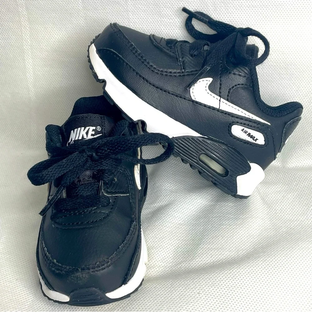 Nike Air Max 90 LTR Sneaker Shoe Toddler Size US 5C EU 21 Black White CD6868-010 - Picture 1 of 14